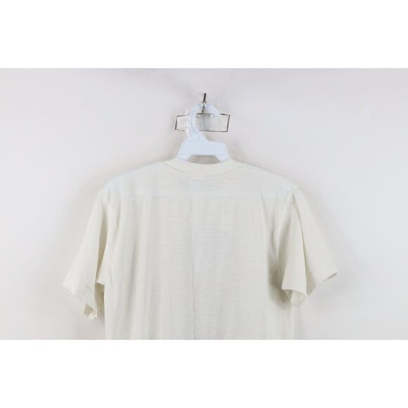 Vintage 70s Womens Large Sheer Snow Country Snowflake Skiing T-Shirt White USA - Picture 13 of 14